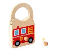 Fenteer Kids Learning Lock and Key Car Toy Set Educational Toys for Age 2-5 Years Activities Birthday Gifts Sensory Fine Motor Skills, Red