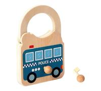 Fenteer Kids Learning Lock and Key Car Toy Set Educational Toys for Age 2-5 Years Activities Birthday Gifts Sensory Fine Motor Skills, Blue