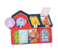 Fenteer Kids Wood latches Board Sensory Activity toy, Basic Life Skills Doors and Locks Toy Busy Board for Travel Toy Girls Children