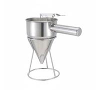 Fenteer Kitchen Funnel Stainless Steel Batter Dispenser Cup Cake Batter Dispenser With One Hand Release For Controlled Pour And suitable for home pancake and, Funnel Set