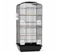 Fenteer Large Bird Cage Tall Metal Aviary Habitat Enclosure With Curved Top Rectangular Build Removable Waste Tray Secure Wire Suitable for apartments living, Array, Black, Standard