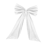 Fenteer Large Bow Decor Birthday Party Decorations Large Hanging Room Wall Decor Ribbon Tie Bow for Party Engagement Christmas Themed, White
