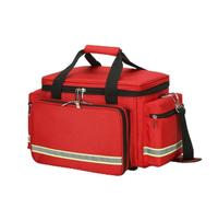 Fenteer Large Capacity Emergency Container with Detachable Adjustable Strap Main Zippered Compartment Large Front Zip Pocket Red Oxford Cloth Reflective, Green