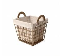 Fenteer Laundry Basket Woven Hamper Bin Organizer With Removable Liner And Side Handles Handmade Rattan Cotton Linen Design Breathable For Fresh Suitable for, Small Square, style to 1