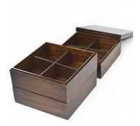 Fenteer Layered Lunch Container Japanese Style Bento Meal Box Food Storage with Solid and Square Shape Suitable for Home Sushi Service