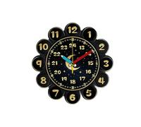 Fenteer Learning Clock for Kids,Learning to Tell Time,Educational Practice Modern Compact Analog Teaching Clock for Home Living Room, Black