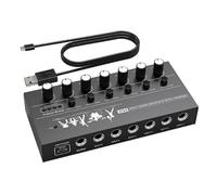 Fenteer Line Mixer for sub Mixing Mini Audio Mixer Portable Compact DC5V Stereo/Mono Low Noise for Instrument Bass Computer Bar Stage, 6 Channel