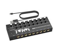 Fenteer Line Mixer for sub Mixing Mini Audio Mixer Portable Compact DC5V Stereo/Mono Low Noise for Instrument Bass Computer Bar Stage, 8 Channel