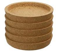 Fenteer Lip Cork Coasters for Drinks with A Raised Rim Set of 5 Absorbent Heat & Water Resistant Reusable Saucers Cup & Mug