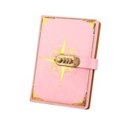 Fenteer Lockable Notebook with Built in Combination Lock and Strap Closure for Private Journaling and Daily Planning at School Office or Travel, Pink