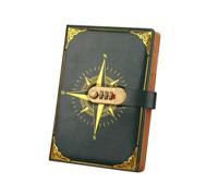 Fenteer Lockable Notebook with Built in Combination Lock and Strap Closure for Private Journaling and Daily Planning at School Office or Travel, Dark Green
