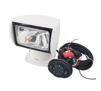 Fenteer Marine Searchlight Halogen Boat Light Remote Control Wired Controller Swivel Pedestal Mount Navigation Docking Night Assistance suitable for night, Array, White Casing, 12V