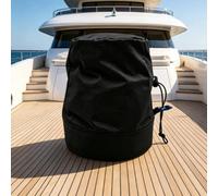 Fenteer Marine Winch Sailboat Deck Boat Protector With 210D Oxford And Secure Drawstring Fit Suitable for sailing marina storage boat maintenance , Black 210D , M 5.3 7.5 In