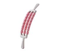 Fenteer Massage Roller Muscle Roller Shoulder Legs Stomach Back Waist Anti Slip Handles 90 Degree Bendable Manual Massage, Pink