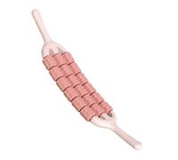 Fenteer Massage Roller Stick Fitness Three Row Leg Stretching Comfortable Muscle Relaxer Manual Massager for Legs Buttocks Arms Waist, Pink