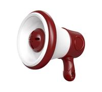 Fenteer Megaphone with Chain Handheld Mic Sound Toy Portable with Music with Record Small Bull Bullhorn Loud Speaker for Ages 5+ Kids, Red