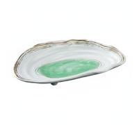 Fenteer Melamine Serving Plate Appetizer Platter Serving Dish Display Tray Easy to Serve and Carry Suitable for canteens cafeterias Casual eateries, Ns-8070 Green
