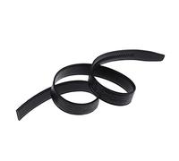 Fenteer Men Stylish Replacement Faux Leather Automatic Band Waist Strap Belts Waistband without Buckle, Black, as described