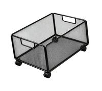 Fenteer Mesh Rolling File Cart Rolling File Organizer Small Utility Crate Portable under Desk Storage Cart for Kids Room Books, 48cmx30cmx23cm