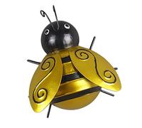 Fenteer Metal Craft Bumble Bee Model Sculpture, Outdoor Garden Ornaments with Triangle Hanging Loop, Small