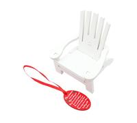 Fenteer Miniature Rocking Chair Dollhouse Furniture Display Craft Pendant Micro Furniture Model Christmas Decor Miniature Beach Chair, White