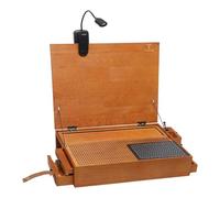 Fenteer Model Building Work Table with Light Portable Multifunctional Workbench Portable Workstation Workmate Bench Model Making Supplies Crafts Projects Station for DIY Lovers