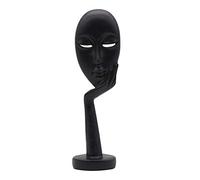 Fenteer Modern Abstract Statues Sculpture Resin Artistic Thinker Figure Thinking Man Figurines Desktop Decorations, Shelf Bookshelf Decor, Style1 Black