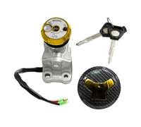 Fenteer Motorcycle Ignition Lock with 2 Keys Repair Easy to Install Replace Parts Battery Cylinder Lock for, golden