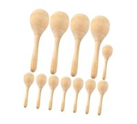 Fenteer Natural Wood Maracas for Kids Musical Play Blank Instruments for Craft Projects, 12Pcs