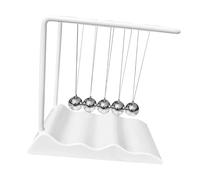 Fenteer Newton's Cradle Balance Balls Swinging Balls Learning Accessories Versatile Desk Toy Science Physics Gadget for Living Room, White