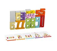 Fenteer Number Building Blocks Math Learning Toy Fine Motor Skill 1-10 Digital Blocks Toys Stacking Game for Travel Toys