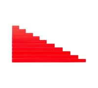 Fenteer Numerical Rods Education Early Learning Blocks Sensory 1 to 10 Wood Children Math Educational Aid Math Rods for 4-6 Years Old, Red