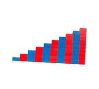 Fenteer Numerical Rods Education Early Learning Blocks Sensory 1 to 10 Wood Children Math Educational Aid Math Rods for 4-6 Years Old, Red Blue