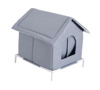 Fenteer Outdoor Cat House for Ferals Weatherproof Easy to Assemble Pet House Stray Cats Shelter Elevated Base for Winter Porch Garden, S