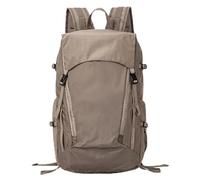 Fenteer Outdoor Hiking Pack Backpack Daypack Rucksack Bag With Padded Straps Breathable Mesh And Compression Straps In Nylon And Synthetic Leather Suitable, Brown, Coffee, L
