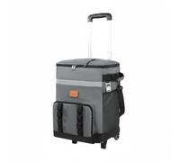 Fenteer Outdoor Insulated Portable Ice Chest Rolling Chiller Bag With Wheels Telescopic Handle Foldable Design Reinforced Base Wear Resistant For picnics car, Dark Gray