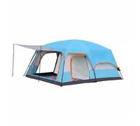 Fenteer Outdoor Waterproof Tent Tent Cabin Tent Shelter With Tall 2.1m Spacious Interior Easy Assembly Steel Frame Mesh Panels For Suitable for mountain, Array, Blue, Large 8-12 Person
