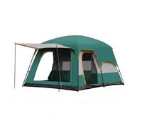 Fenteer Outdoor Waterproof Tent Tent Cabin Tent Shelter With Tall 2.1m Spacious Interior Easy Assembly Steel Frame Mesh Panels For Suitable for mountain, Array, Green, Medium 5-8 Person