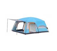 Fenteer Outdoor Waterproof Tent Tent Cabin Tent Shelter With Tall 2.1m Spacious Interior Easy Assembly Steel Frame Mesh Panels For Suitable for mountain, Array, Blue, Medium 5-8 Person