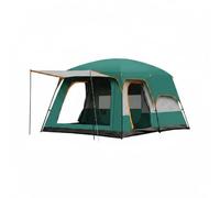 Fenteer Outdoor Waterproof Tent Tent Cabin Tent Shelter With Tall 2.1m Spacious Interior Easy Assembly Steel Frame Mesh Panels For Suitable for mountain, Array, Green, Small 4-6 Person