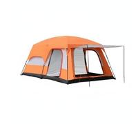 Fenteer Outdoor Waterproof Tent Tent Cabin Tent Shelter With Tall 2.1m Spacious Interior Easy Assembly Steel Frame Mesh Panels For Suitable for mountain, Array, Orange, Medium 5-8 Person