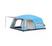 Fenteer Outdoor Waterproof Tent Tent Cabin Tent Shelter With Tall 2.1m Spacious Interior Easy Assembly Steel Frame Mesh Panels For Suitable for mountain, Array, Blue, Small 4-6 Person