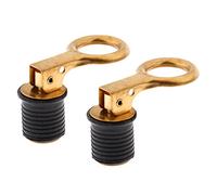 Fenteer Pack of 2 Brass Boat Drain Bung Snap-Handle Drain Plug To Suit 24MM Hole