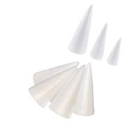 Fenteer Pack of 8 Pcs 15/20/25cm Cone Shaped Polystyrene Foam Crafts DIY Christmas Tree Hanging Ornament For Painting Crafts