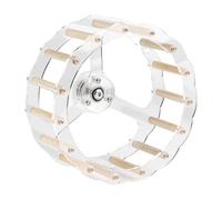 Fenteer Parrot Silent Running Wheel Intelligence Toy Multifunctional Bird Toy Parrot Exercise Wheel for Hamsters Cockatiel Lovebirds, Wood Pole, 19.5 cm Dia