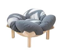 Fenteer Pet Bed Equipment Breathable Versatile Wood Frame Lightweight Kennel Accessories Sturdy for Puppy Summer Indoor Play, Gray