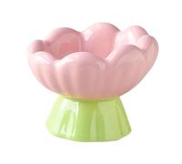 Fenteer Pet Bowl Cat Feeder Dish Ceramic Food Feeding Feeding Accessory Tulip Shape Puppy Bowl Food Dish for Small Dog Kiitten Puppy, Tall Bowl