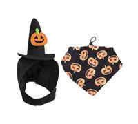 Fenteer Pet Halloween Costume Dog Accessories,Fancy Dress up,Hat and Bandana Set Cute Sturdy Funny for Puppy Dogs Cosplay Decoration, Black S