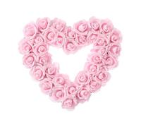 Fenteer Pink Heart Shaped Wreath,Door Hanging Wreath, Valentine's Day,Front Door Wreath Artificial Wreath for Porch Decor Holiday