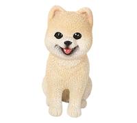 Fenteer Pomeranian Figurine Puppy Statue Home Decor Portable Compact Decorative Dog Sculpture for Desk Office Home Bedroom, Apricot